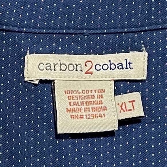 Carbon2Cobalt Shirt Pointillism Button Down Long Sleeve Preppy Classic Blue XLT - Picture 3 of 5